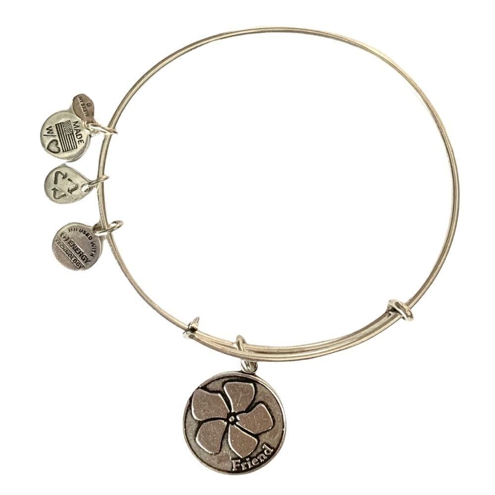 Alex and Ani | Friend Flower Bangle Bracelet | Silver